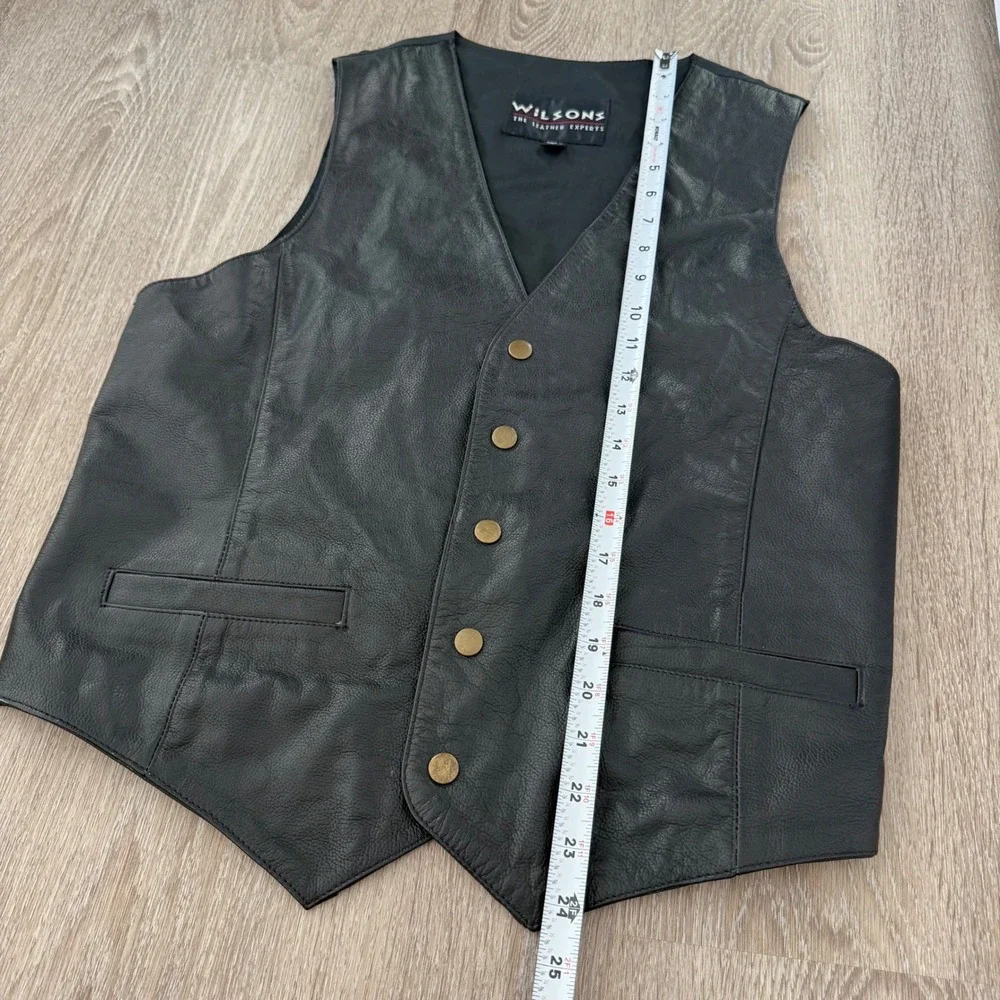 Wilson Black Leather Vest for Men